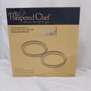 Pampered Chef Torte Pan Set of 2 #1706 Bakeware NIB Still in Original Plastic